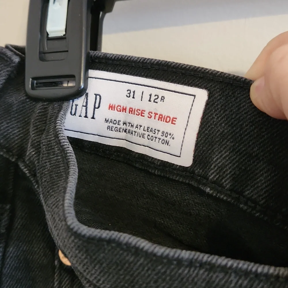 Gap High Rise Stride Black Wide-Leg Women Jeans Size 31 12R - Picture 3 of 3
